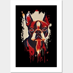 Boston terrier Tie Dye dog art design Posters and Art